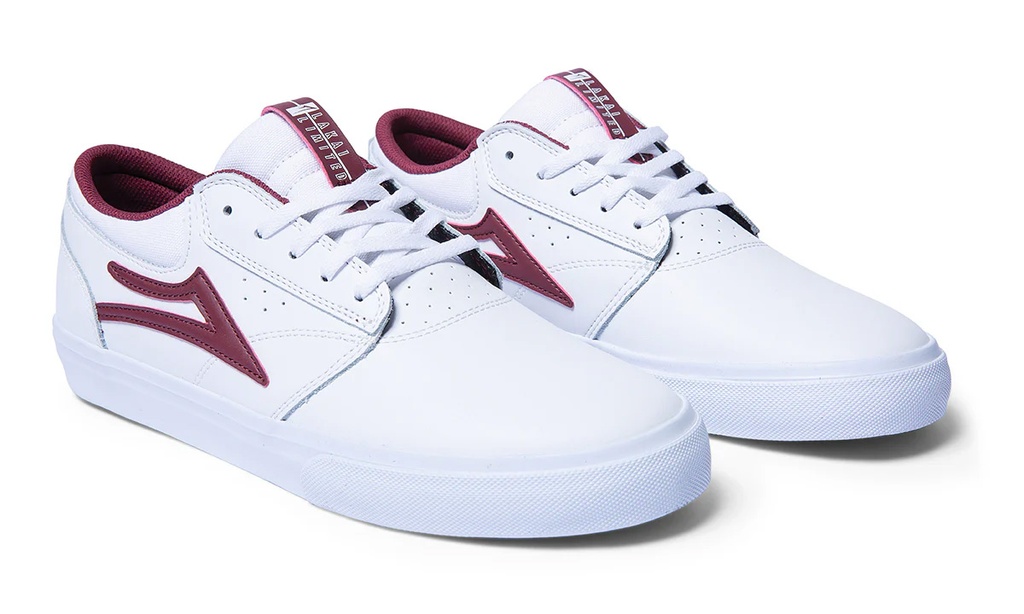 Lakai Griffin - White/Burgundy Leather