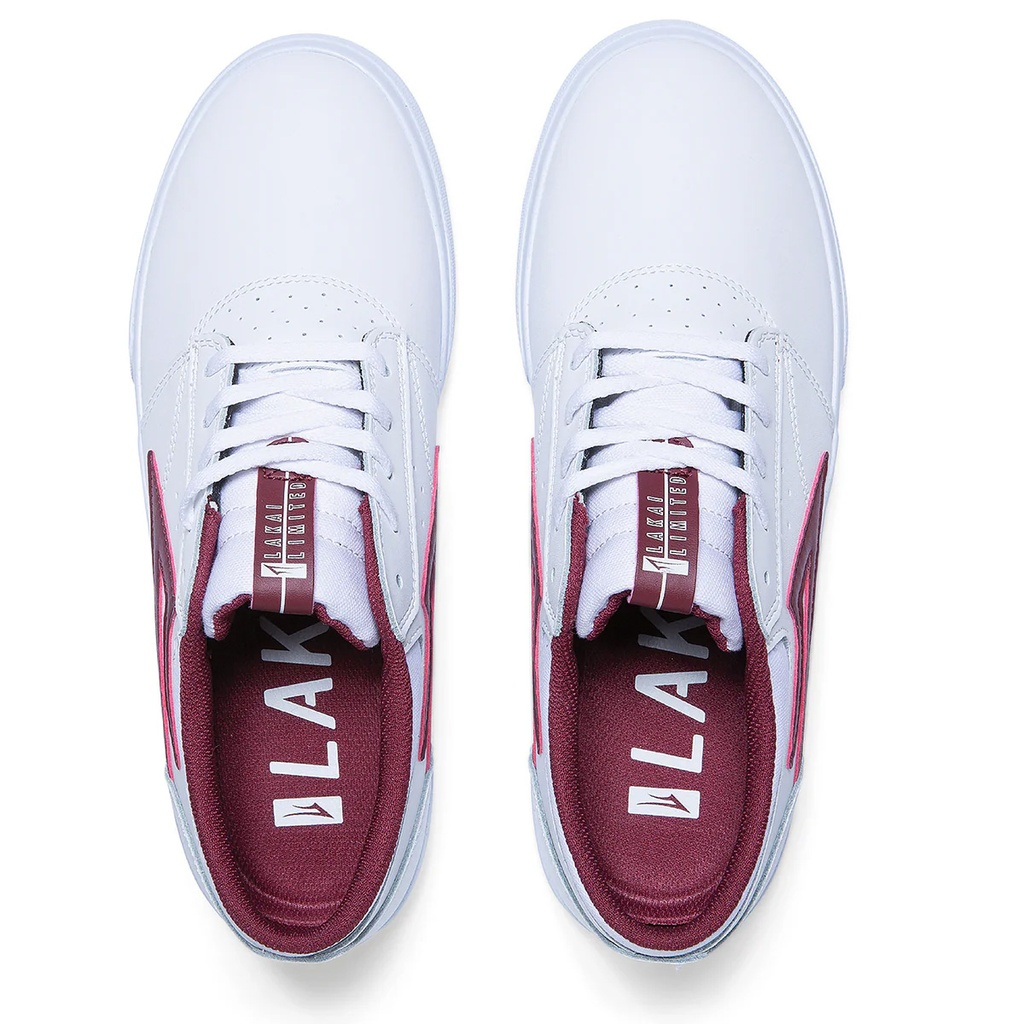 Lakai Griffin - White/Burgundy Leather