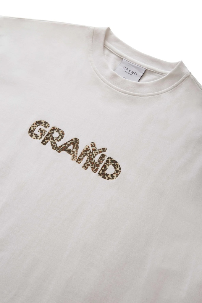 Grand Collection Grand NY Tee - White/Leopard Print