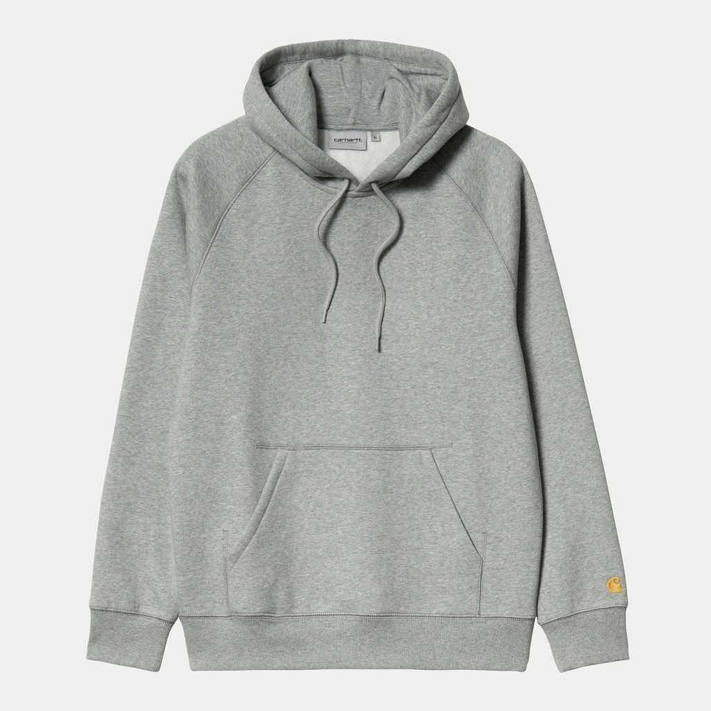 Carhartt WIP Hooded Chase Sweat - Grey Heather / Gold