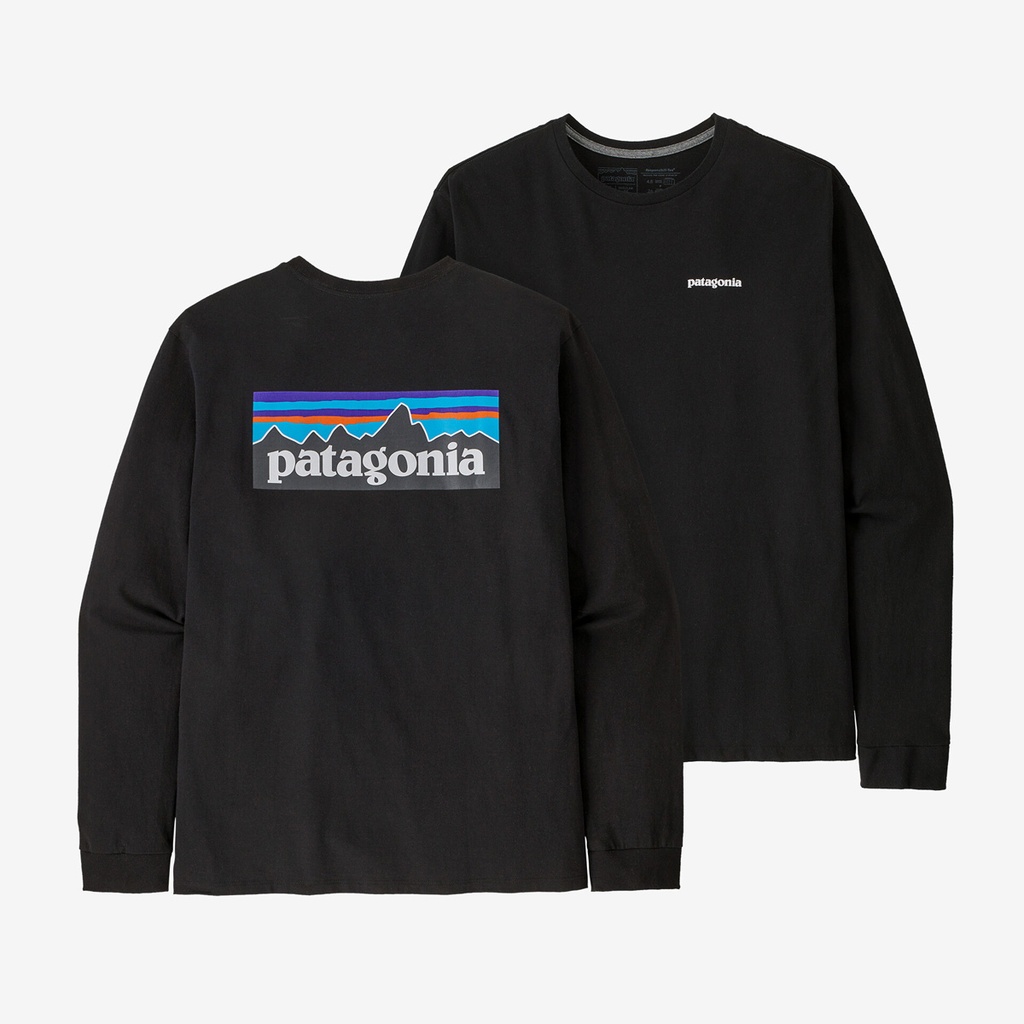 Patagonia Ms L/S P-6 Logo Responsibili Tee - Black