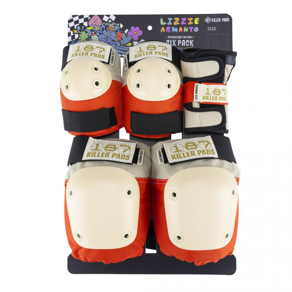 187 Killer Pads Jr. Six Pack Set Lizzie Orange