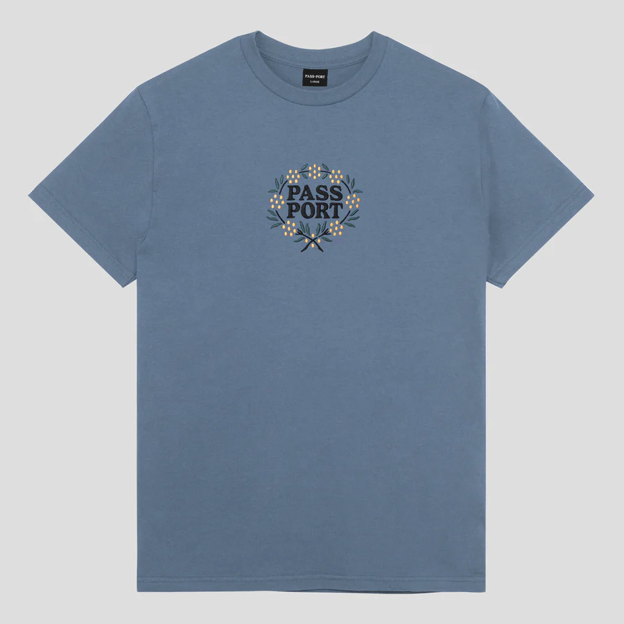 Pass-port Wattle Tee - Stonewash Blue