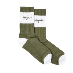 Magenta Brush Socks - Khaki