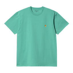 Carhartt WIP S/s Chase T-shirt - Aqua Green/gold