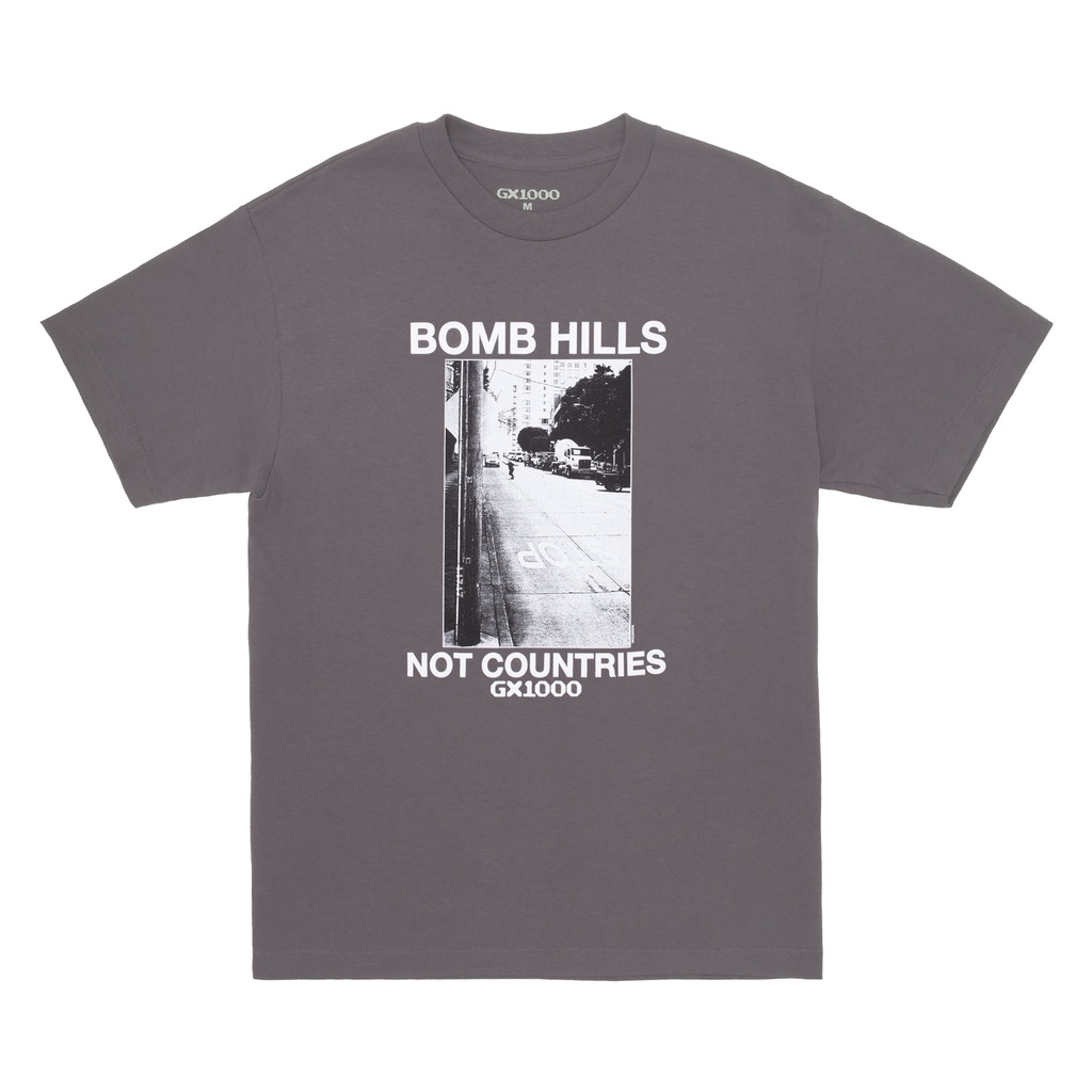 GX1000 Bomb Hills Not Countries Tee - Charcoal