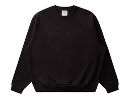 Grand Collection Embroidered Crewneck - Black